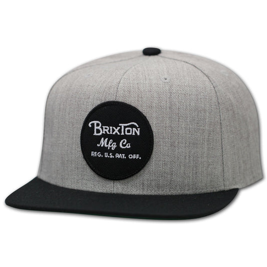 Brixton Wheeler Snapback Cap Grey Black