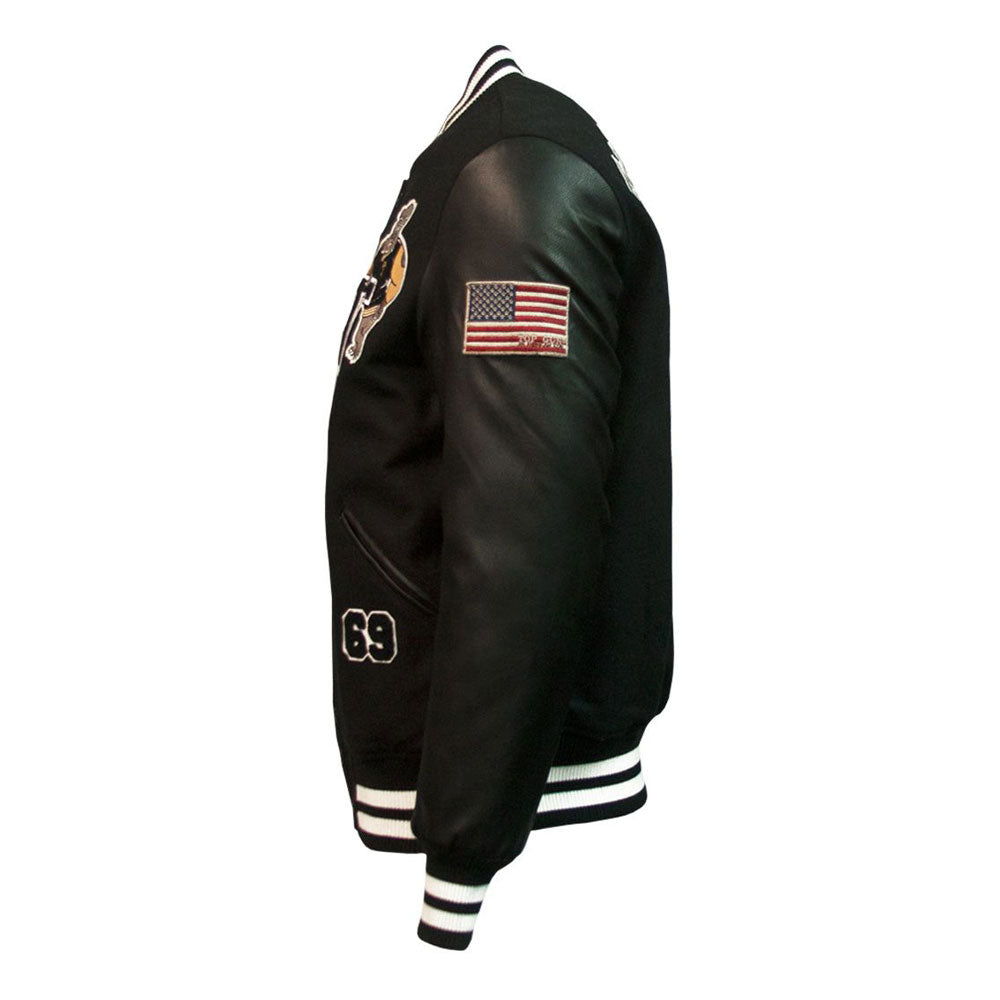 Top Gun Bulldog Wool-PU Jacket Black