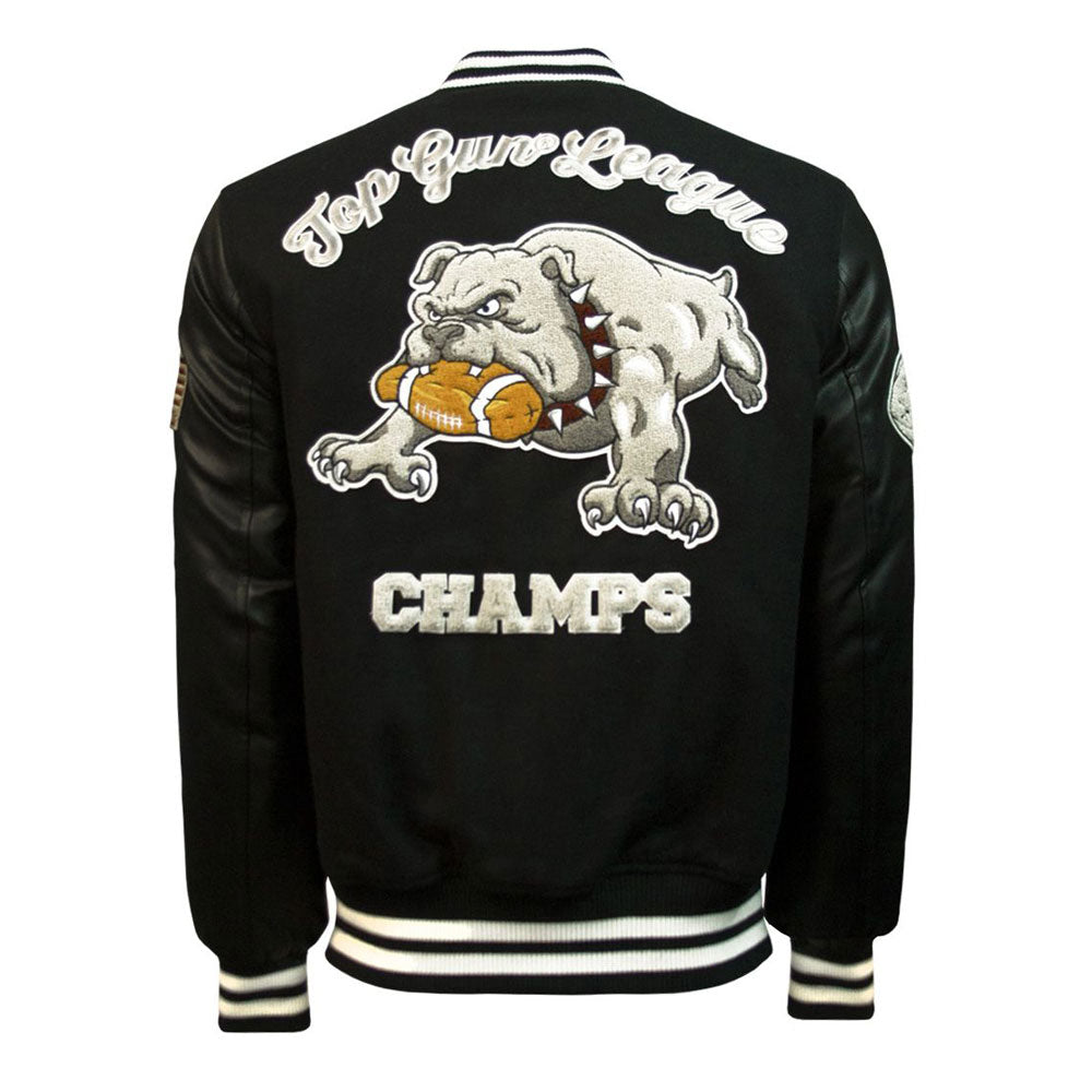 Top Gun Bulldog Wool-PU Jacket Black