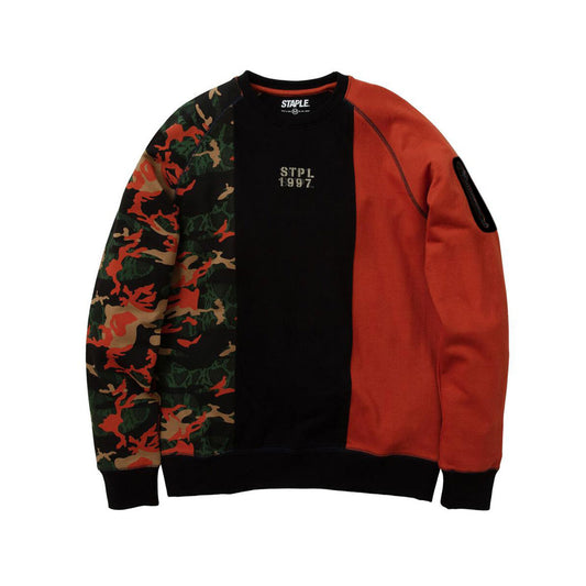 Staple Pigeon Camo Pieced Crewneck Sweatshirt Black