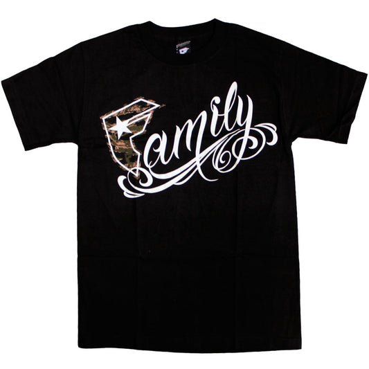 Famous Stars and Straps Family T-Shirt Black Tan Tiger Camo