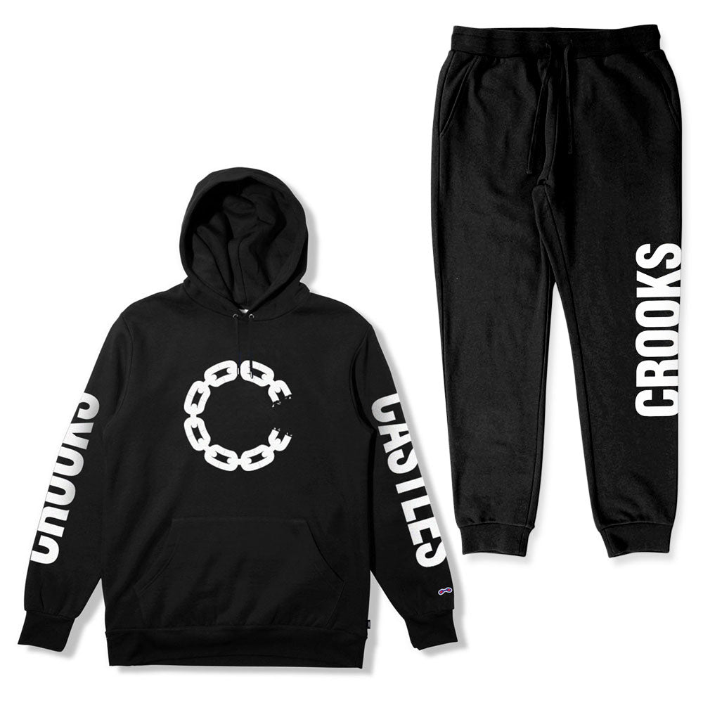 Crooks & Castles Castle Chain Tracksuit Black