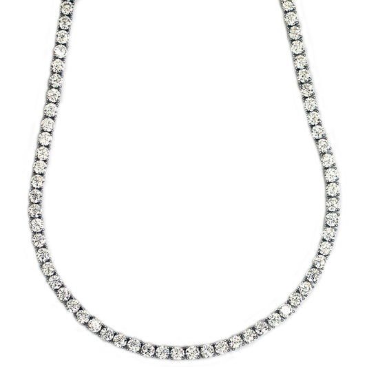 Pharaoh Necklace Platinum Plated CZ Round Cut 4mm