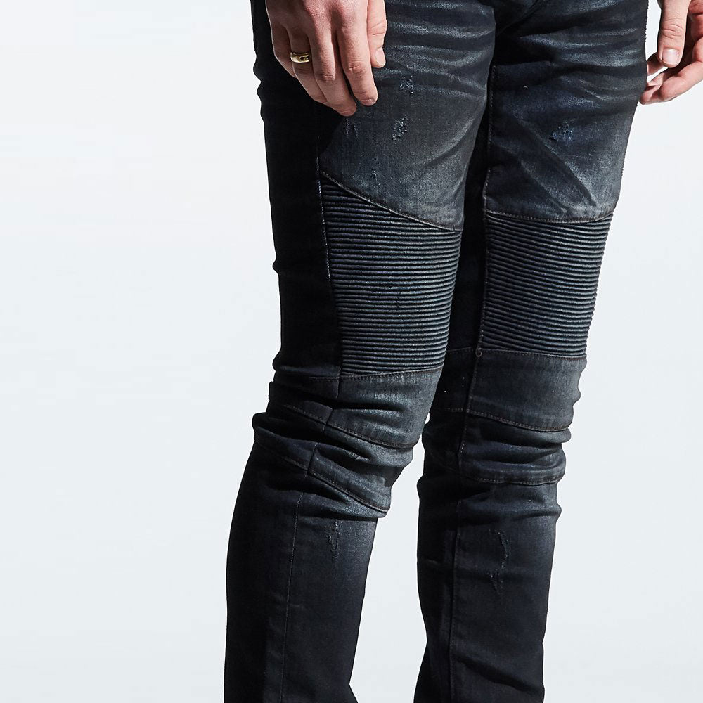 Embellish Clemente Biker Denim Jeans Blue