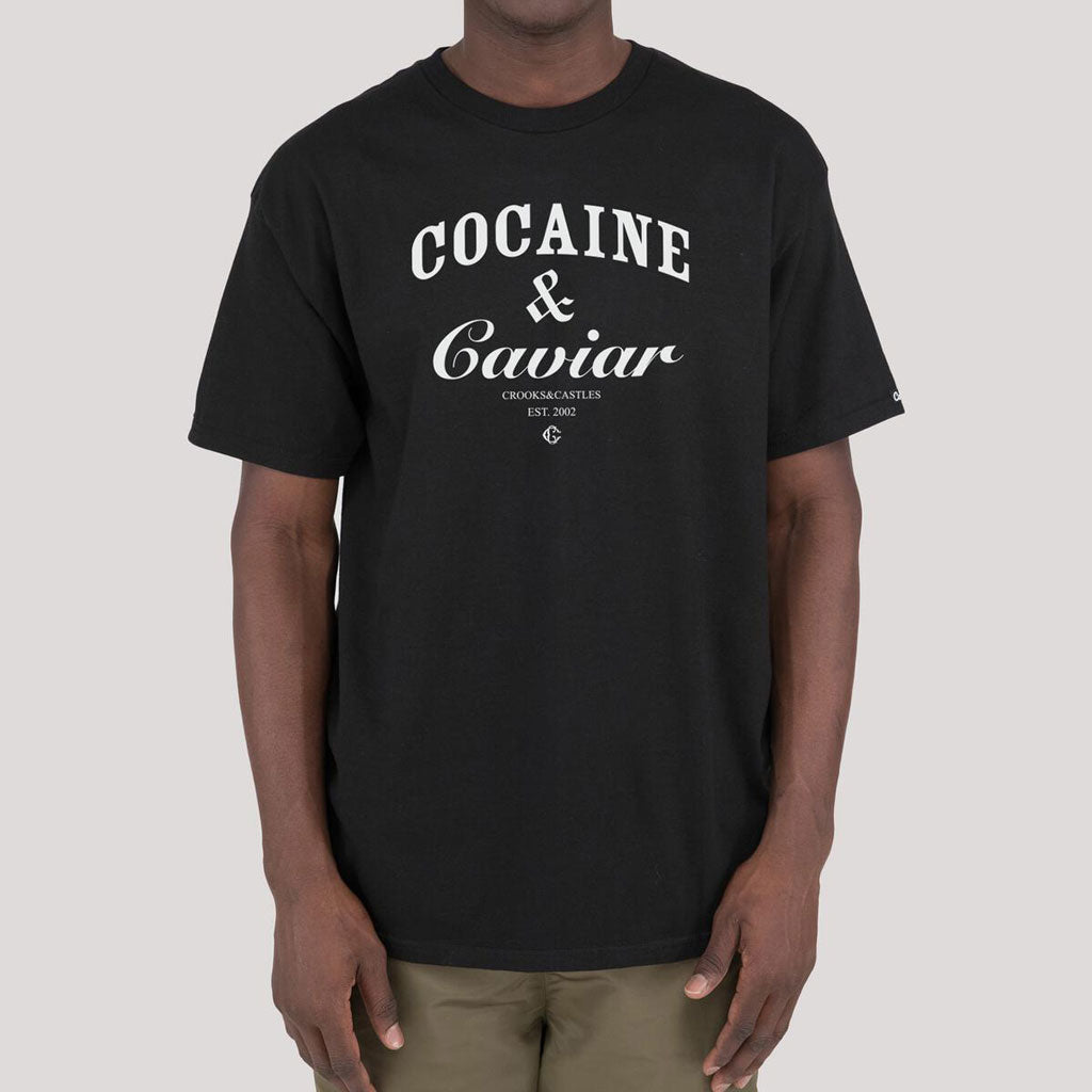 Crooks & Castles Cocaine and Caviar T-shirt Black White