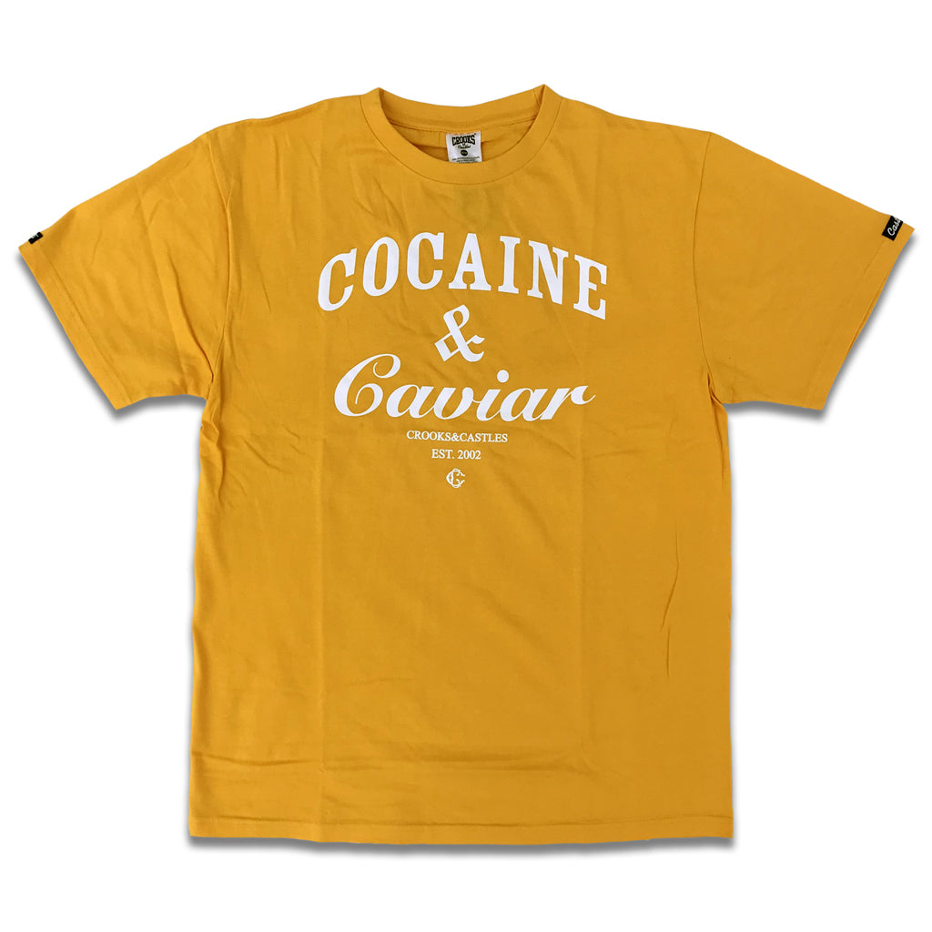 Crooks & Castles Cocaine and Caviar T-shirt Gold
