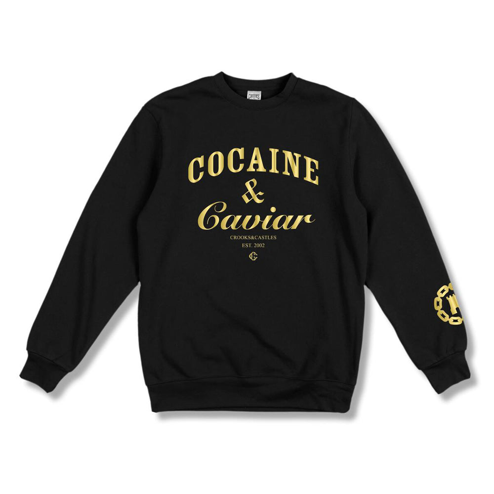 Crooks & Castles Cocaine & Caviar Crewneck Sweatshirt Black