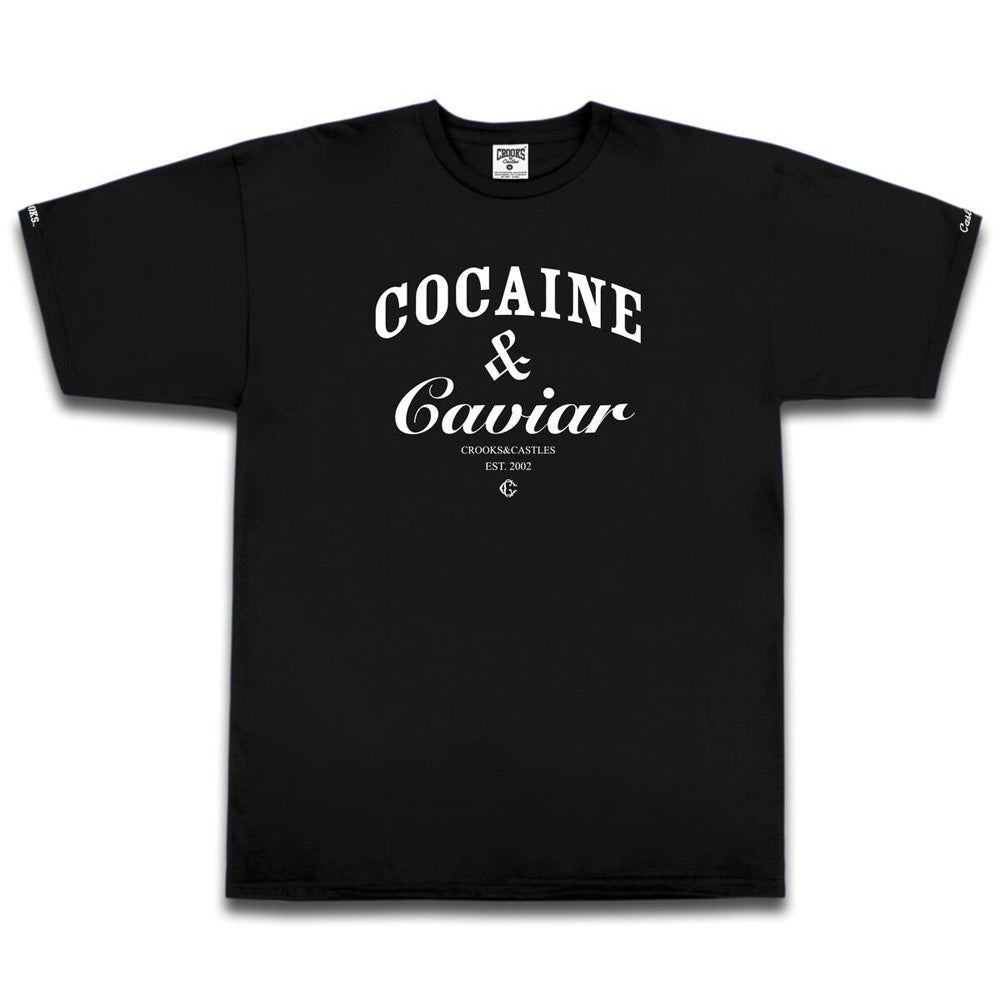 Crooks & Castles Cocaine and Caviar T-shirt Black White