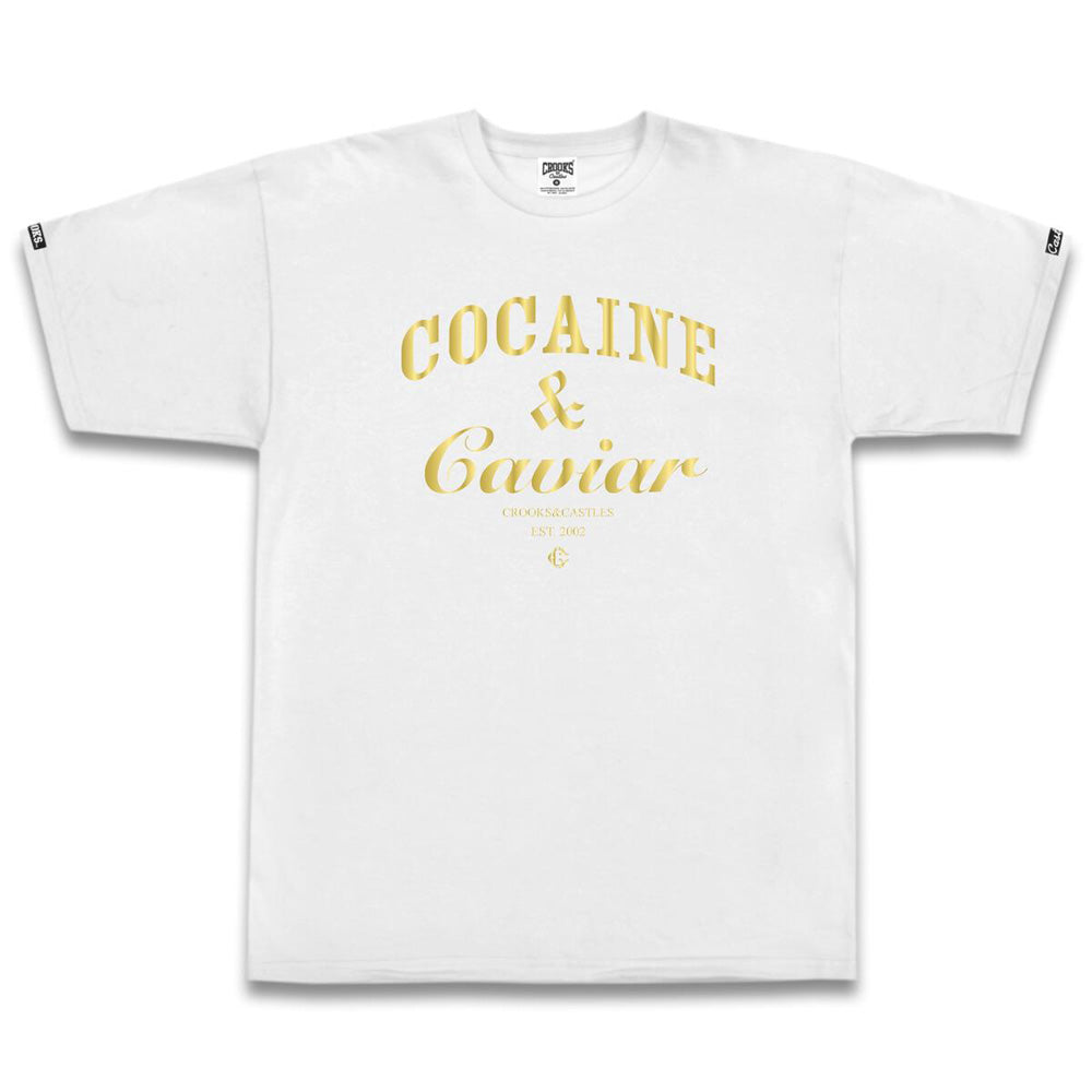 Crooks & Castles Cocaine and Caviar T-shirt White Gold