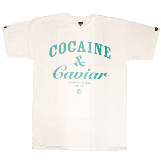 Crooks & Castles Cocaine & Caviar T-shirt White Blue