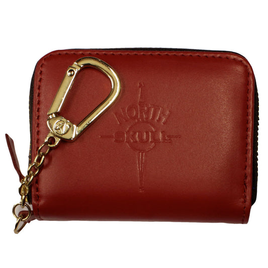 NorthSkull Red Matte Leather Coin Purse Wallet