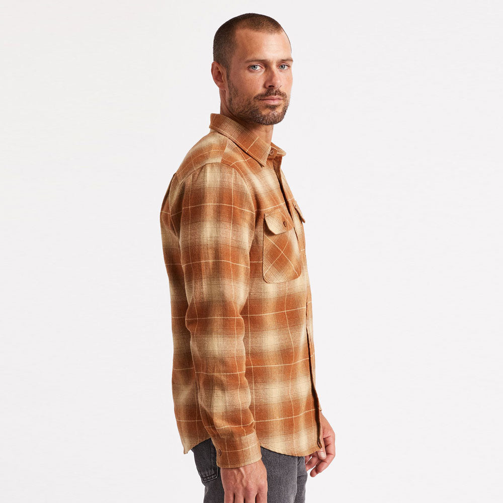 Brixton Bowery Flannel Long Sleeve Shirt Copper