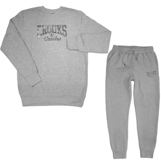 Crooks & Castles Core Logo Tracksuit Heather Grey