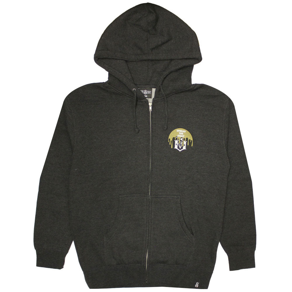 Rebel8 Cover The 8 Zip Up Hoodie Charcoal Heather