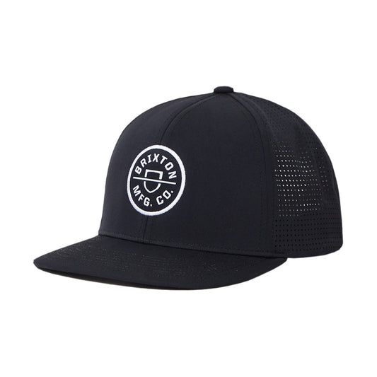 Brixton Crest X MP Snapback Cap Black