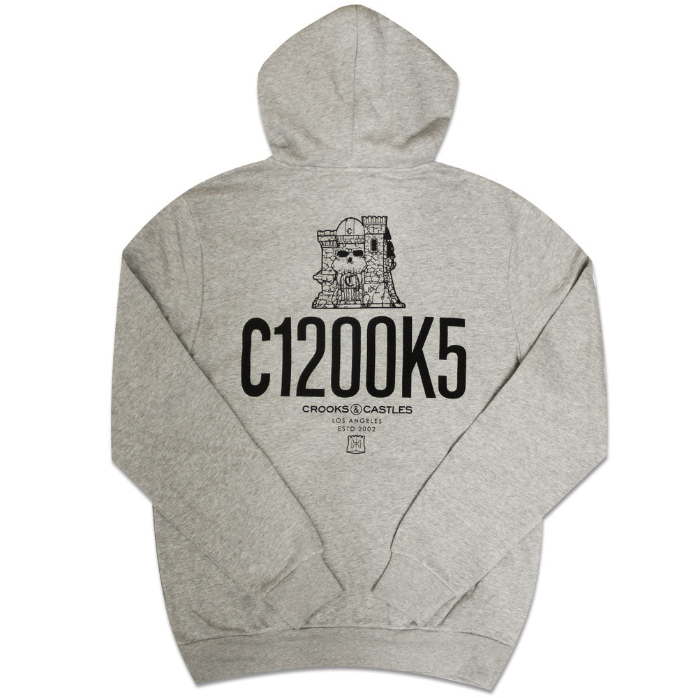 Crooks & Castles Castles Crkskull Zip Hoodie Heather Grey