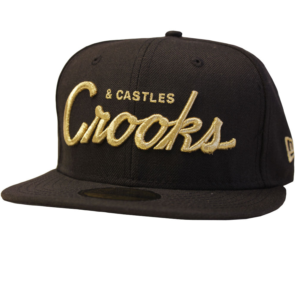 Crooks & Castles Team Crooks Fitted Baseball Cap Black Gold