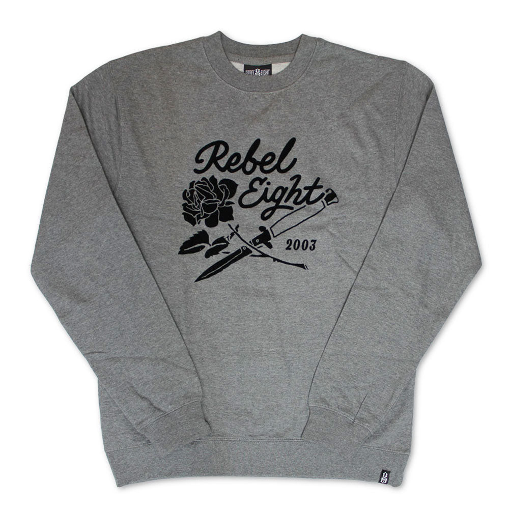 Rebel8 Rose And Daggers Sweatshirt Grey