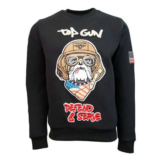 Top Gun Defend and Serve Crewneck Sweatshirt Black