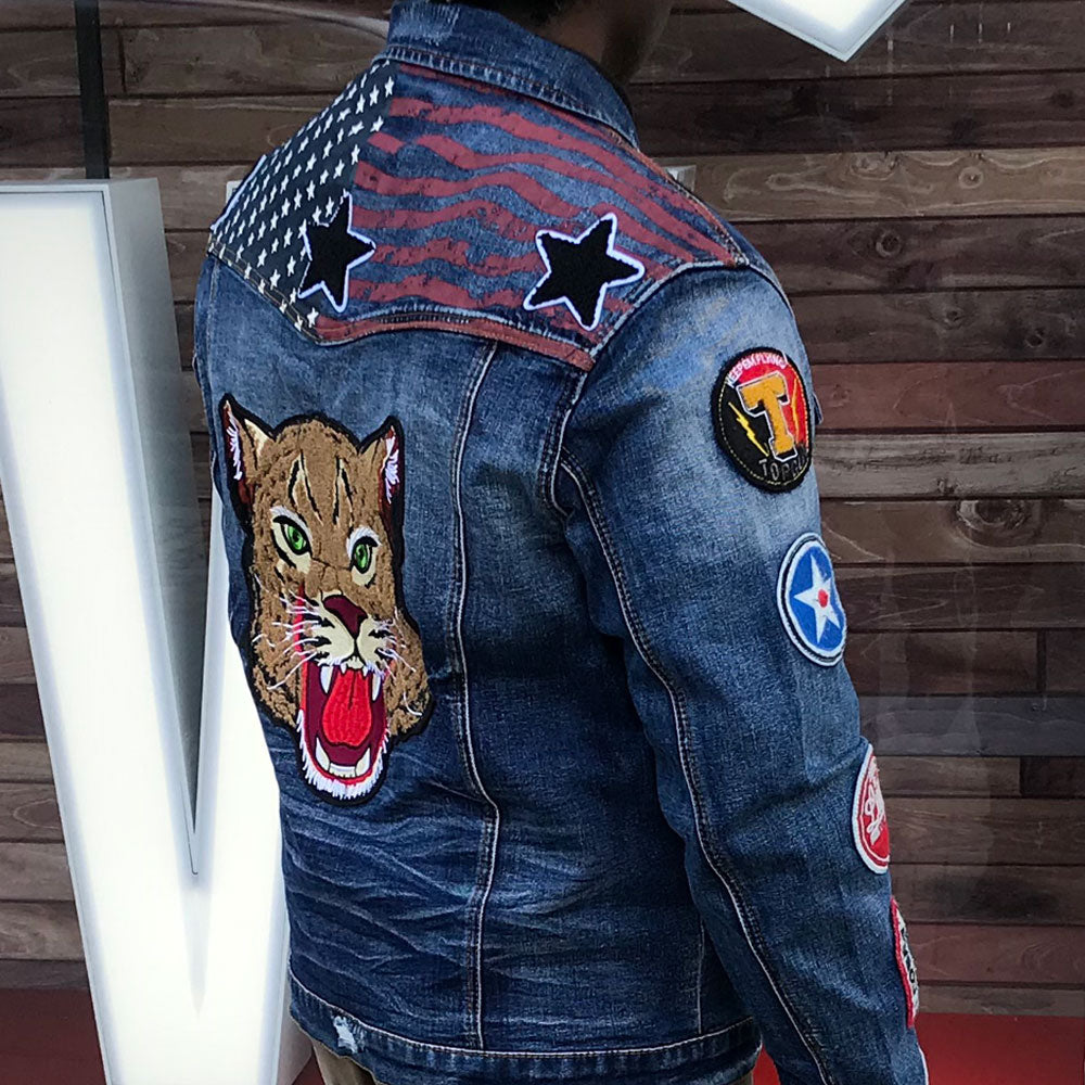 Top Gun Leopard Denim Jacket