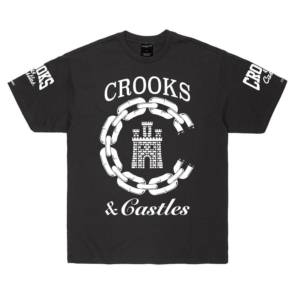 Crooks & Castles Detailed chain C Split Hem Tee Black