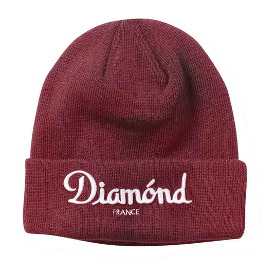 Diamond Supply Co Champagne Beanie Burgundy