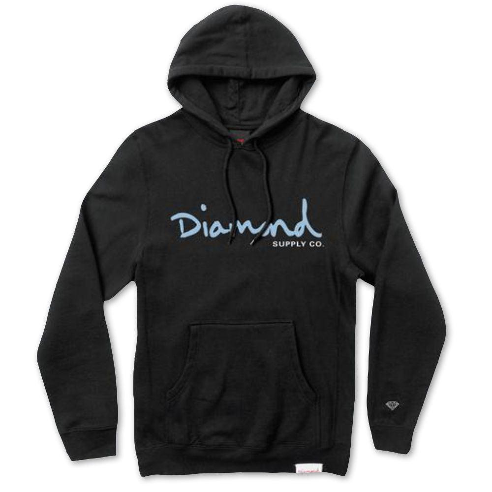 Diamond Supply Co OG Script Hoodie Black Blue