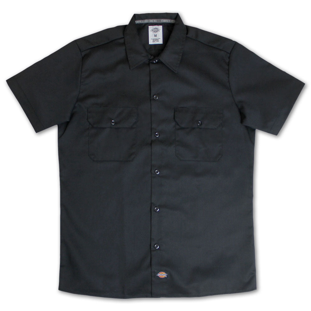 Dickies Slim Fit Short Sleeve Work Shirt Black