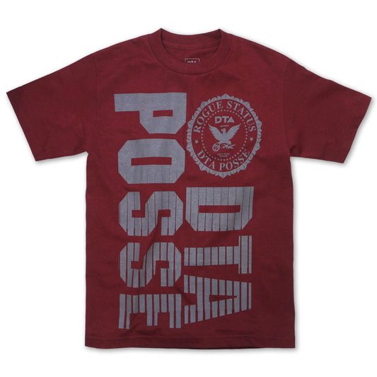 DTA New World Lines T-Shirt Burgundy Grey