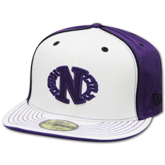 Darkncold X New Era 59FIFTY Egg Logo fitted Cap White Purple Back﻿