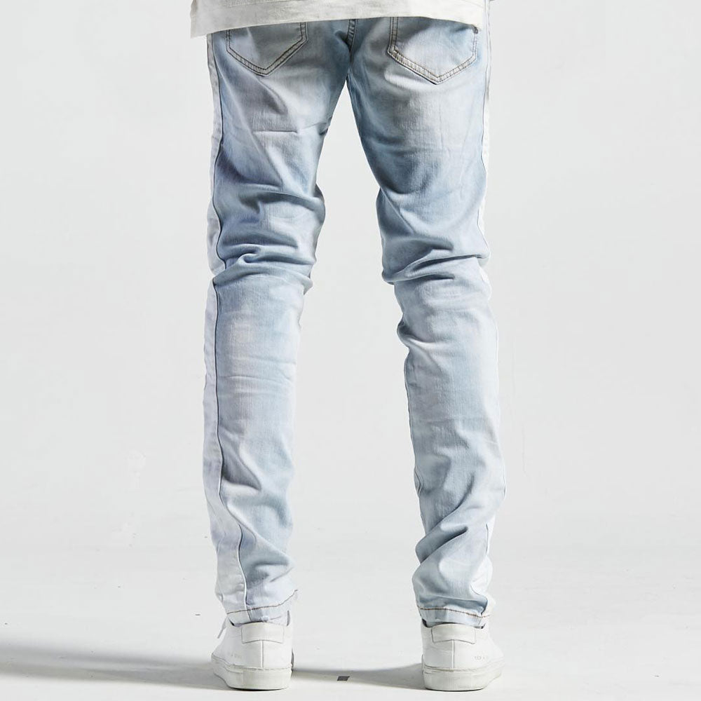 Embellish Bolt Turkish Biker Denim Jeans White