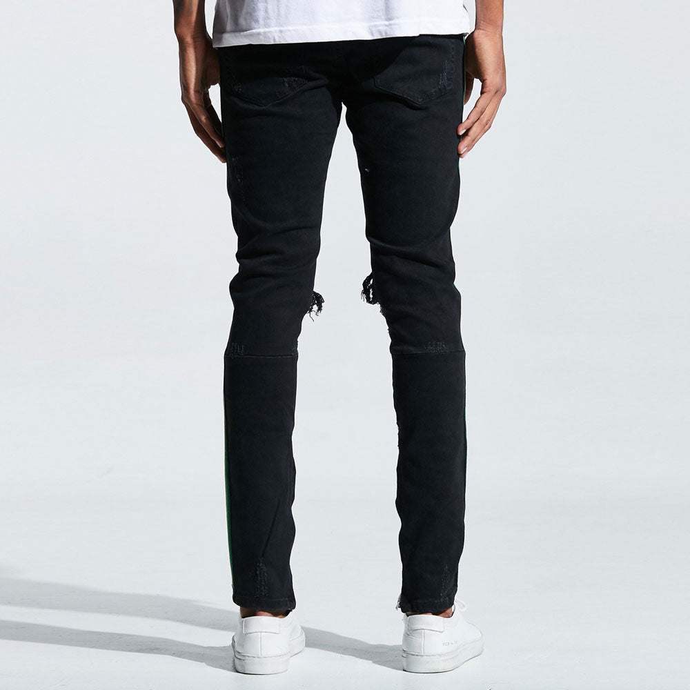 Embellish Bolt Standard Denim Jeans Ripped Black