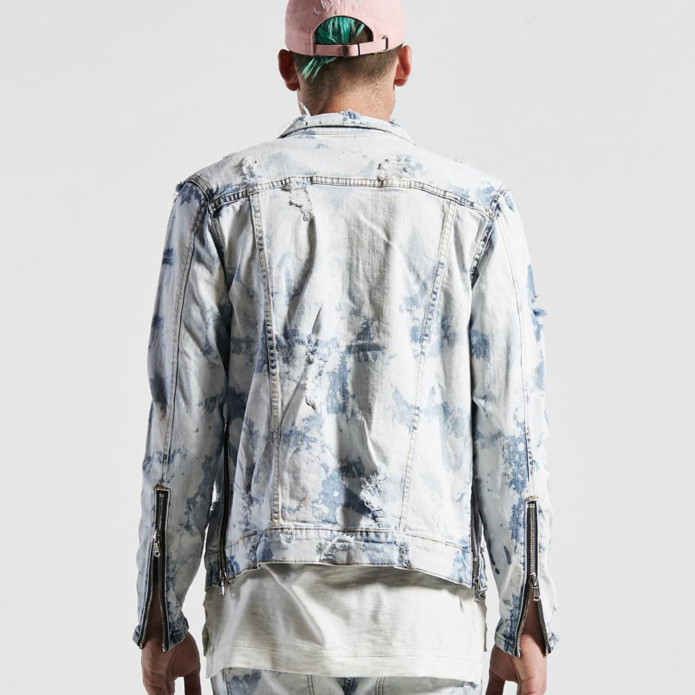 Embellish Phantom Denim Jacket in Bleach Acid