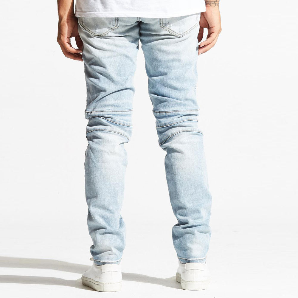 Embellish Erwin Biker Denim Jeans Light Blue