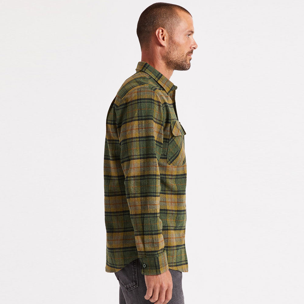 Brixton Bowery Flannel Long Sleeve Shirt Evergreen