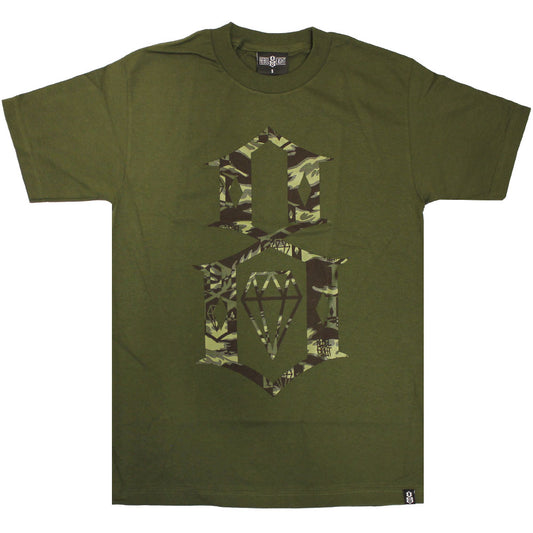 Rebel8 Fall Camo Logo T-shirt Olive