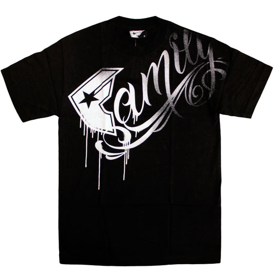 Famous Stars and Straps Family Fade T-shirt Black White