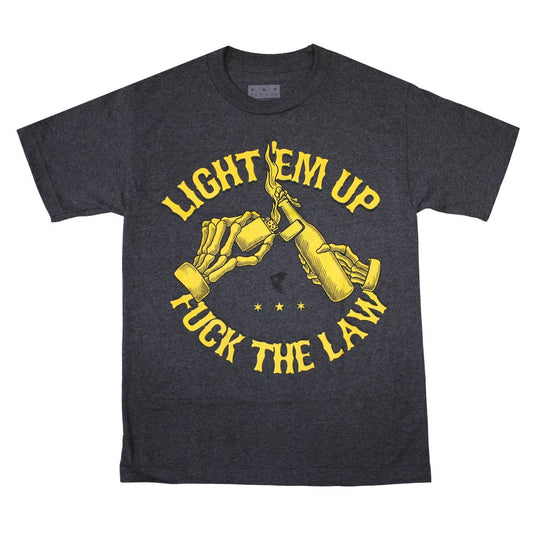 Famous Stars and Straps Light Em Up T-shirt Charcoal Heather