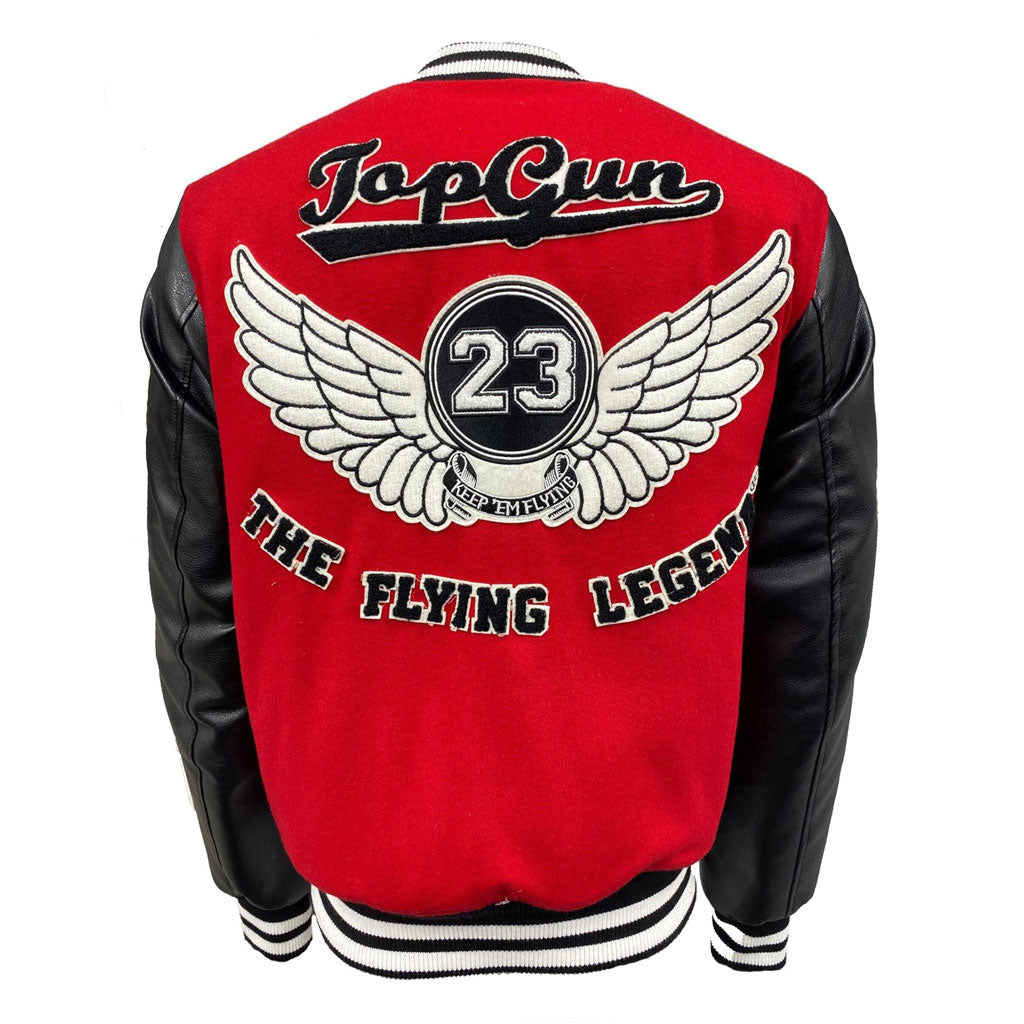 Top Gun The Flying Legend Varsity Jacket Red