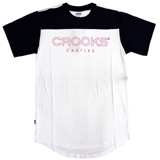 Crooks & Castles Levels Football T-Shirt True Navy White