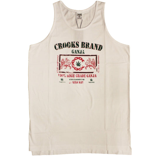 Crooks & Castles Ganja Tank Top White