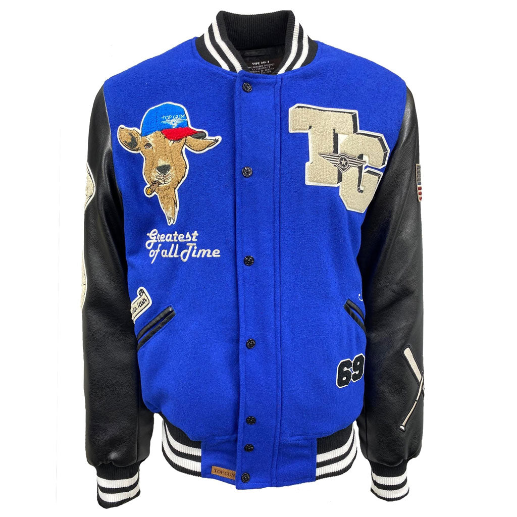 Top Gun GOAT Varsity Jacket Blue