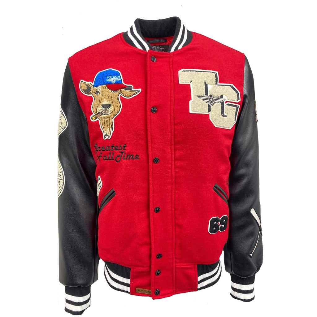 Top Gun GOAT Varsity Jacket Red