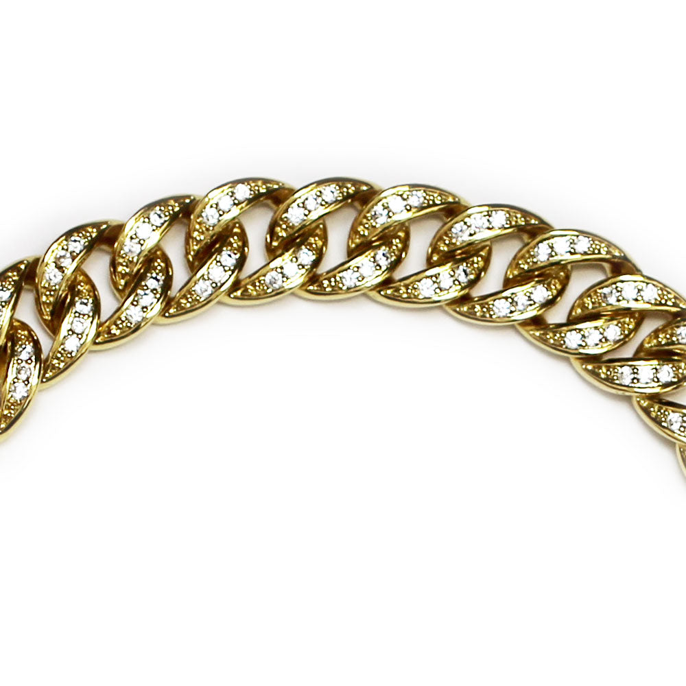 Gold Plated CZ Bracelet 10mm 8.5 inches