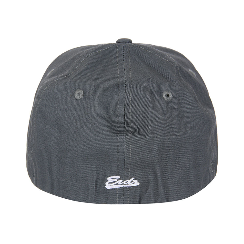 LDN Curved Peak Fitted Cap Grey White