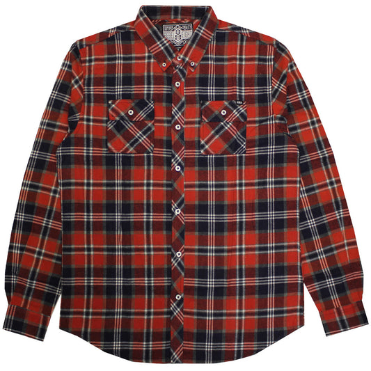 REBEL8 Junction Plaid Long Sleeve Shirt Red