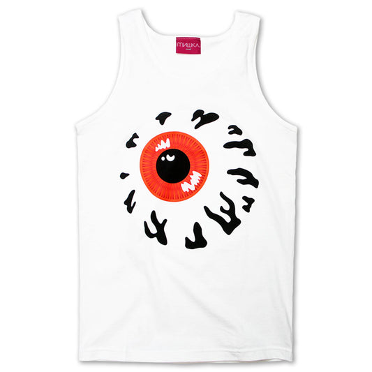 Mishka Keep Watch Tank Top White Orange Black