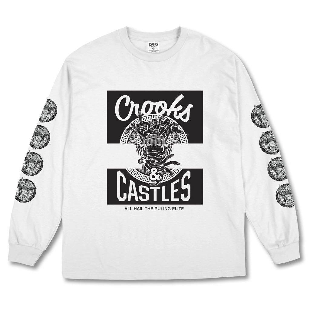 Crooks & Castles Klepto Medusa Long Sleeve Tee White