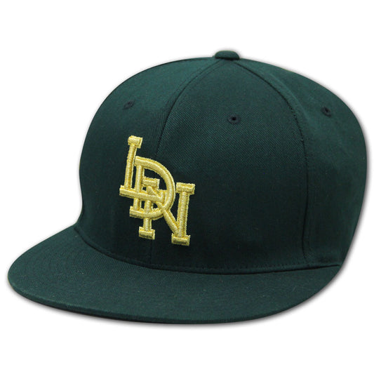 LDN Flat Peak Fitted Cap Green Gold