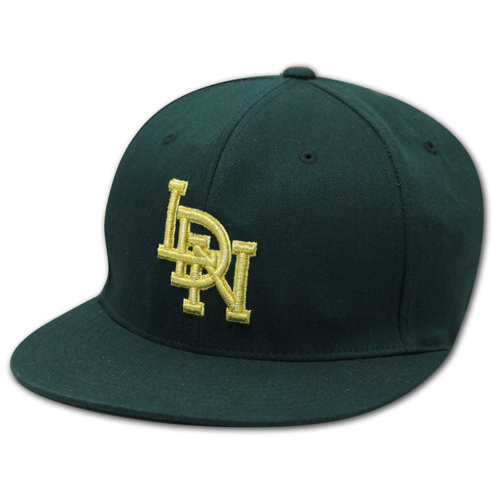 LDN Flat Peak Fitted Cap Green Gold